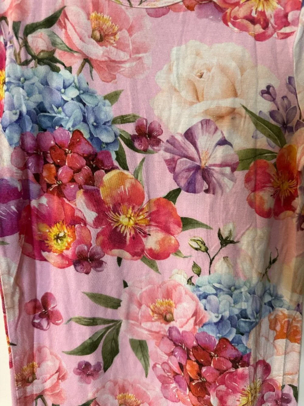 Posh Peanut Bamboo Floral Hydrangea Rose Pajama Top Girls 8Y Soft Lounge
